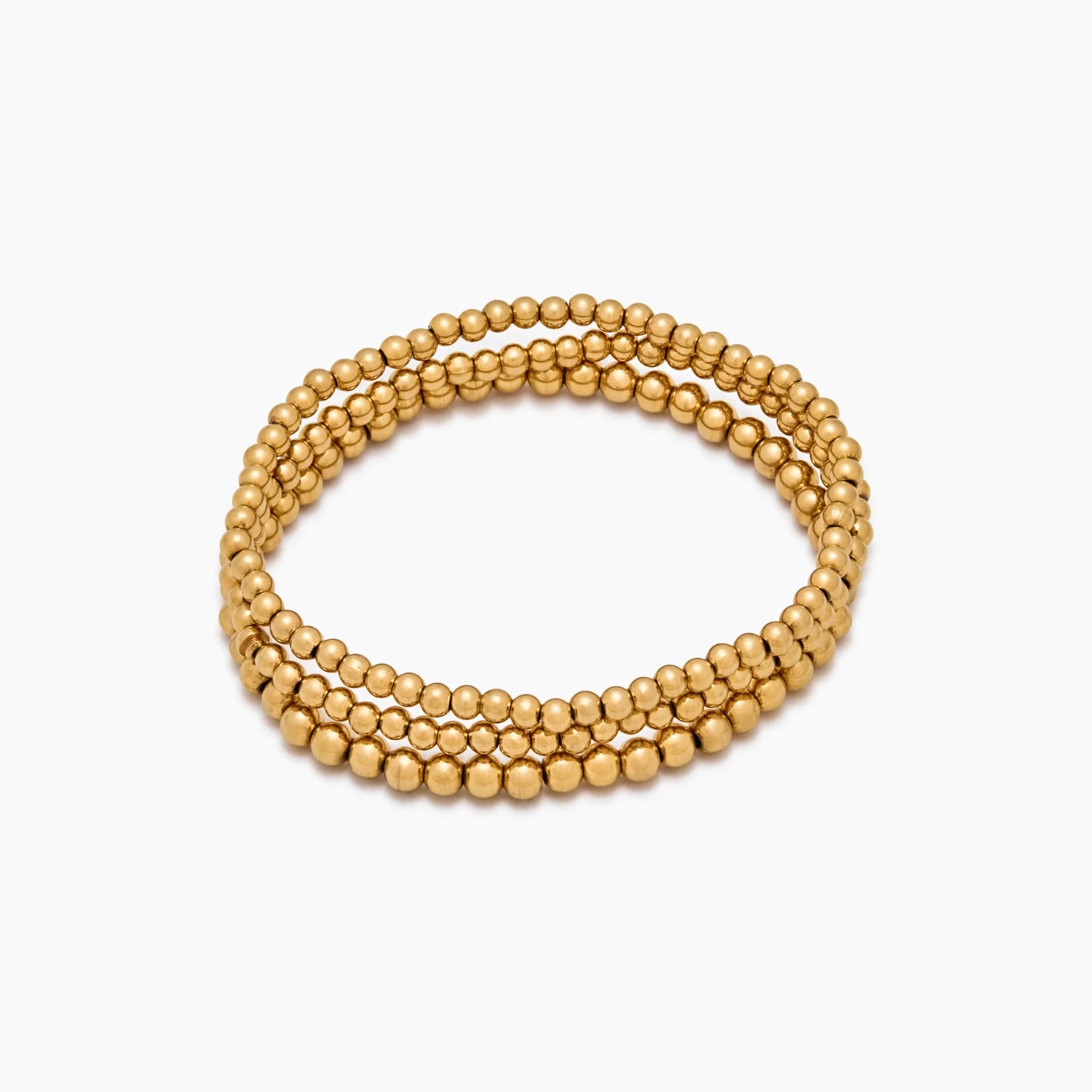 433 Gold Beaded Bracelet Stack