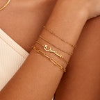 Beaded & Snake Chain Layered Bracelet