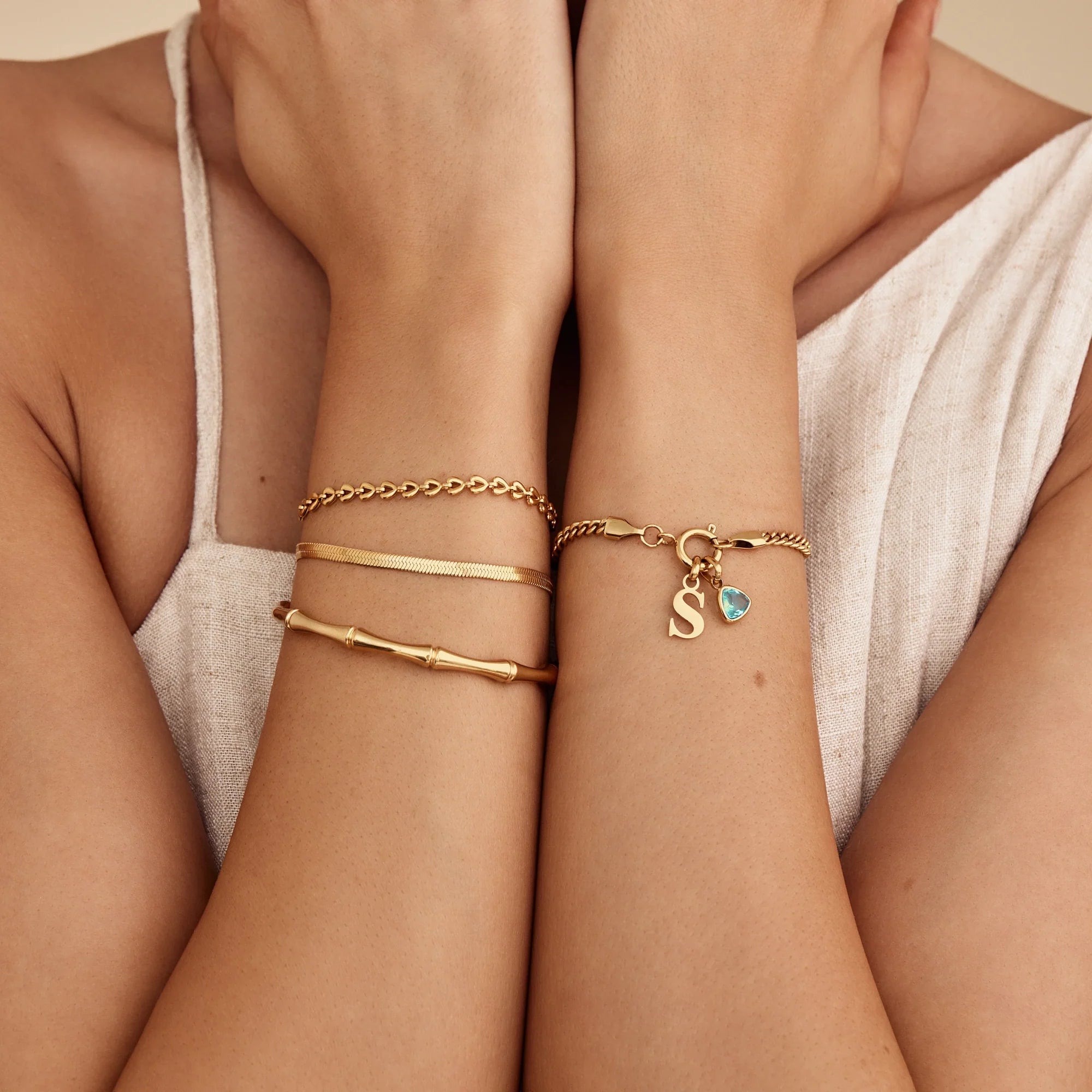 Bamboo Gold Cuff Bracelet