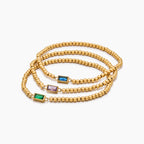 Gold Beaded Birthstone Bracelet