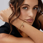 Beaded Birthstone Initial Charm Bracelet