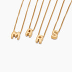Bubble Initial Charm Necklace