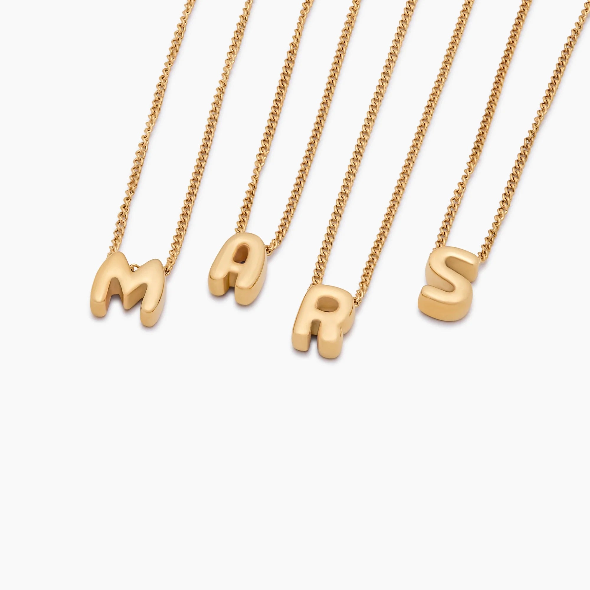 Bubble Initial Charm Necklace