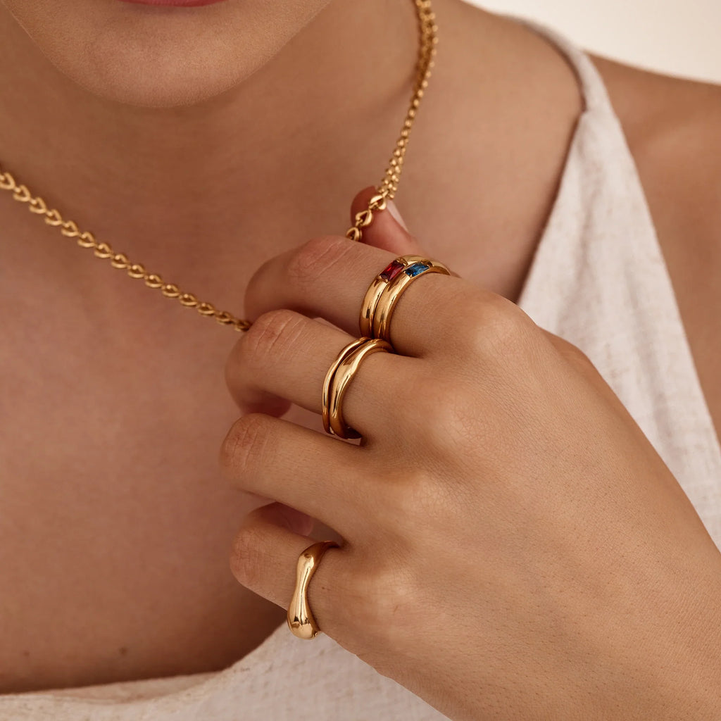 Sculpted Wave Statement Ring