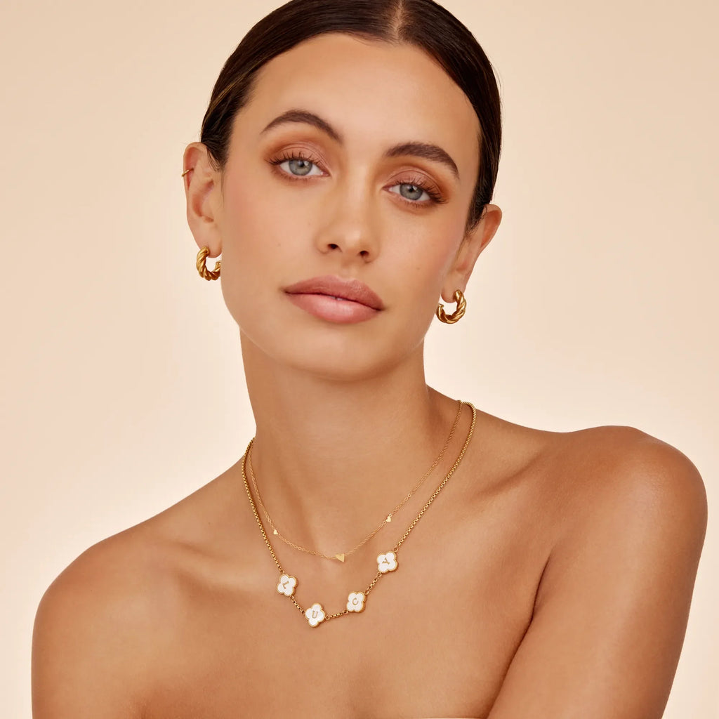 Pearl Clover Custom Name Necklace