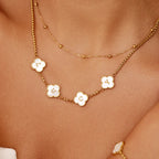 Pearl Clover Custom Name Necklace