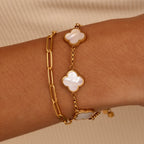 Mother Of Pearl Clover Bracelet