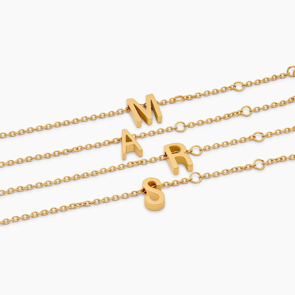 Dainty Initial Charm Bracelet