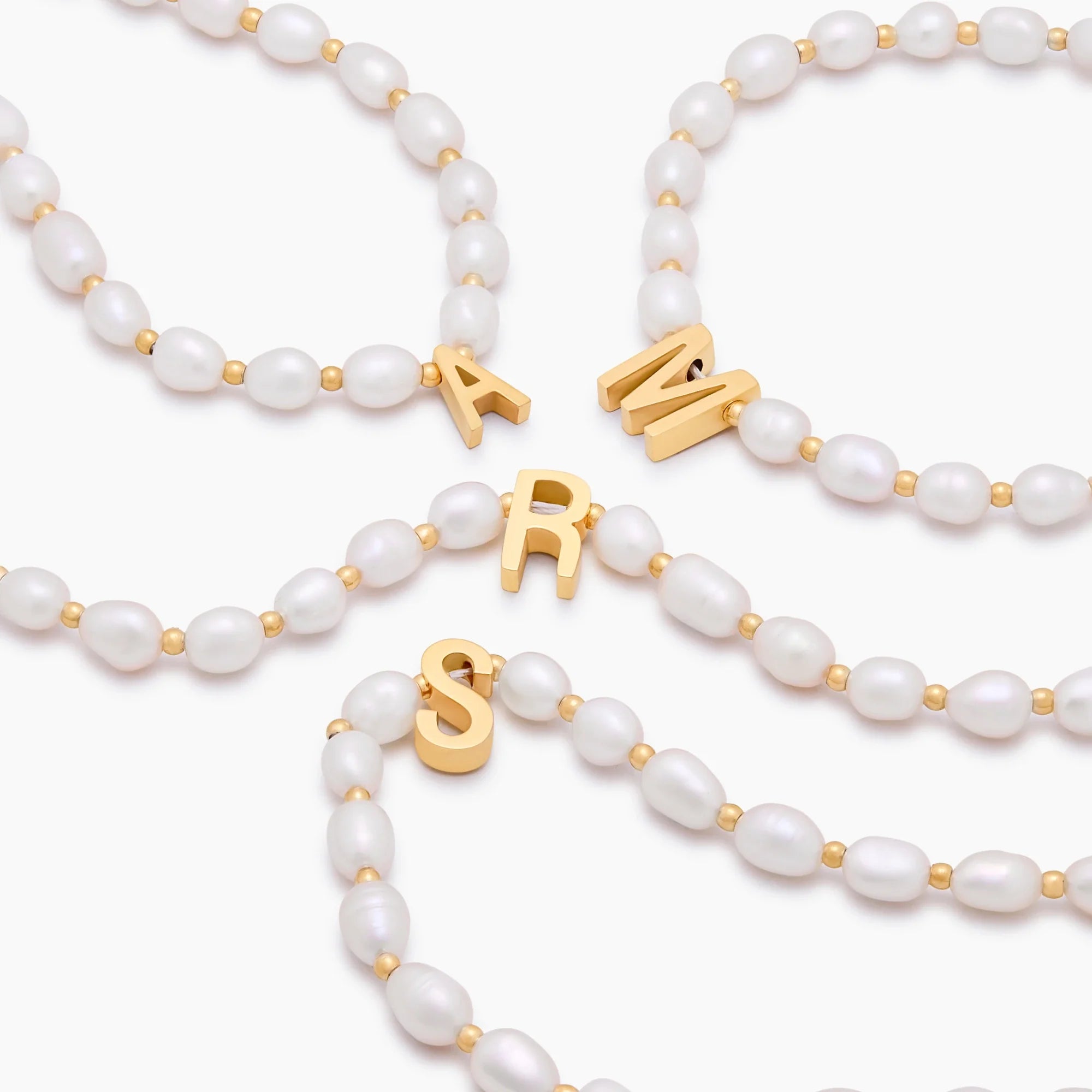 Pearl Initial Charm Bracelet