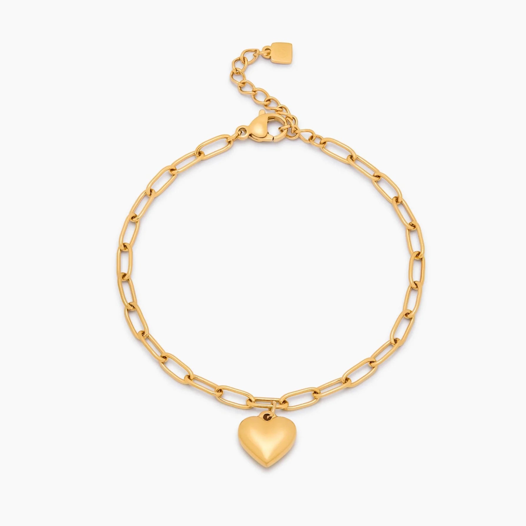 Paperclip Heart Charm Bracelet