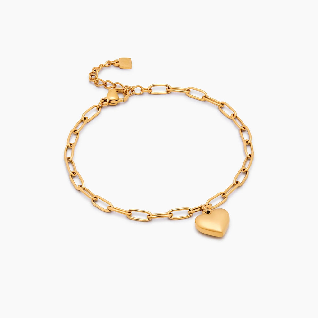 Paperclip Heart Charm Bracelet