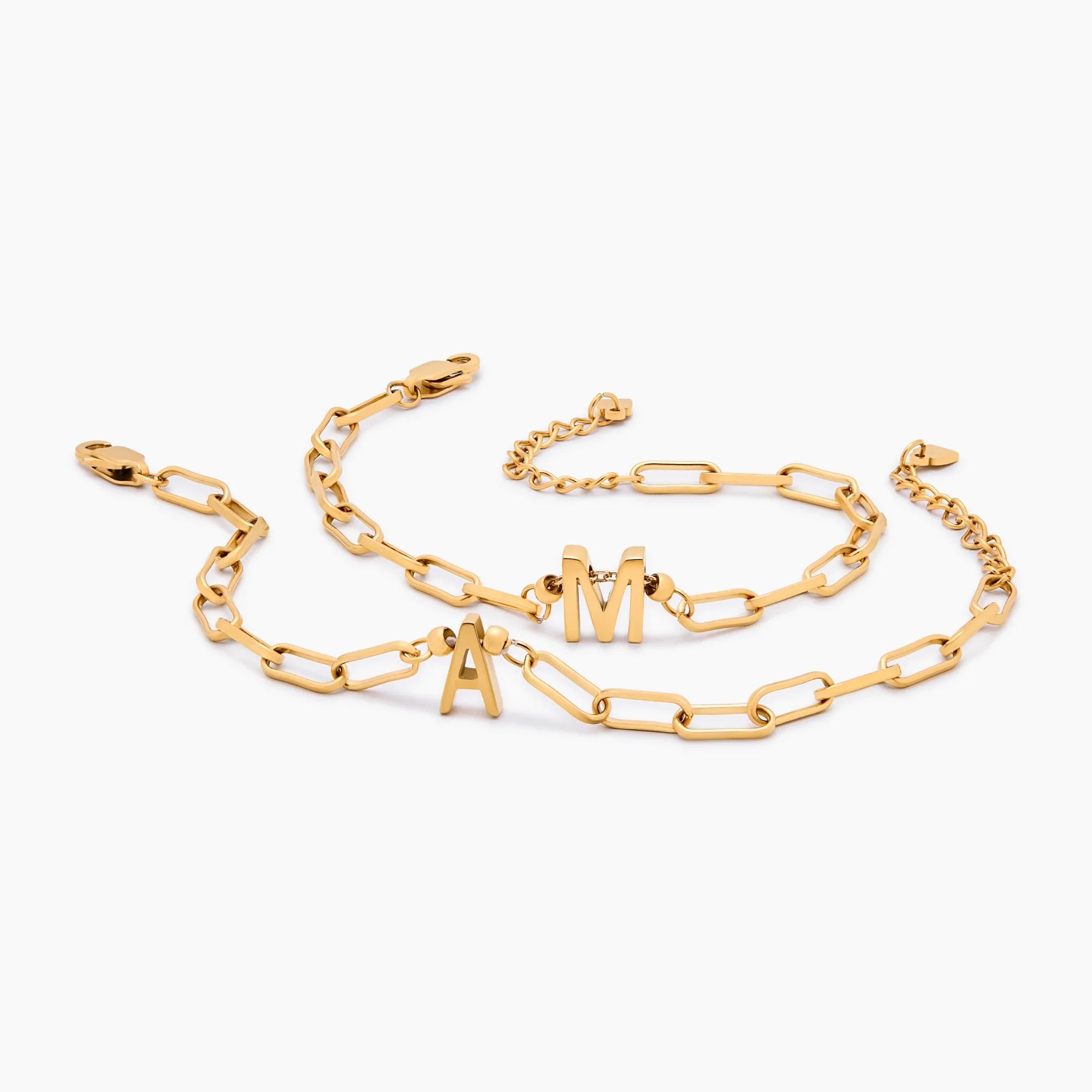 Paperclip Initial Charm Bracelet