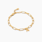 Paperclip Initial Charm Bracelet