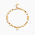 Paperclip Initial Charm Bracelet