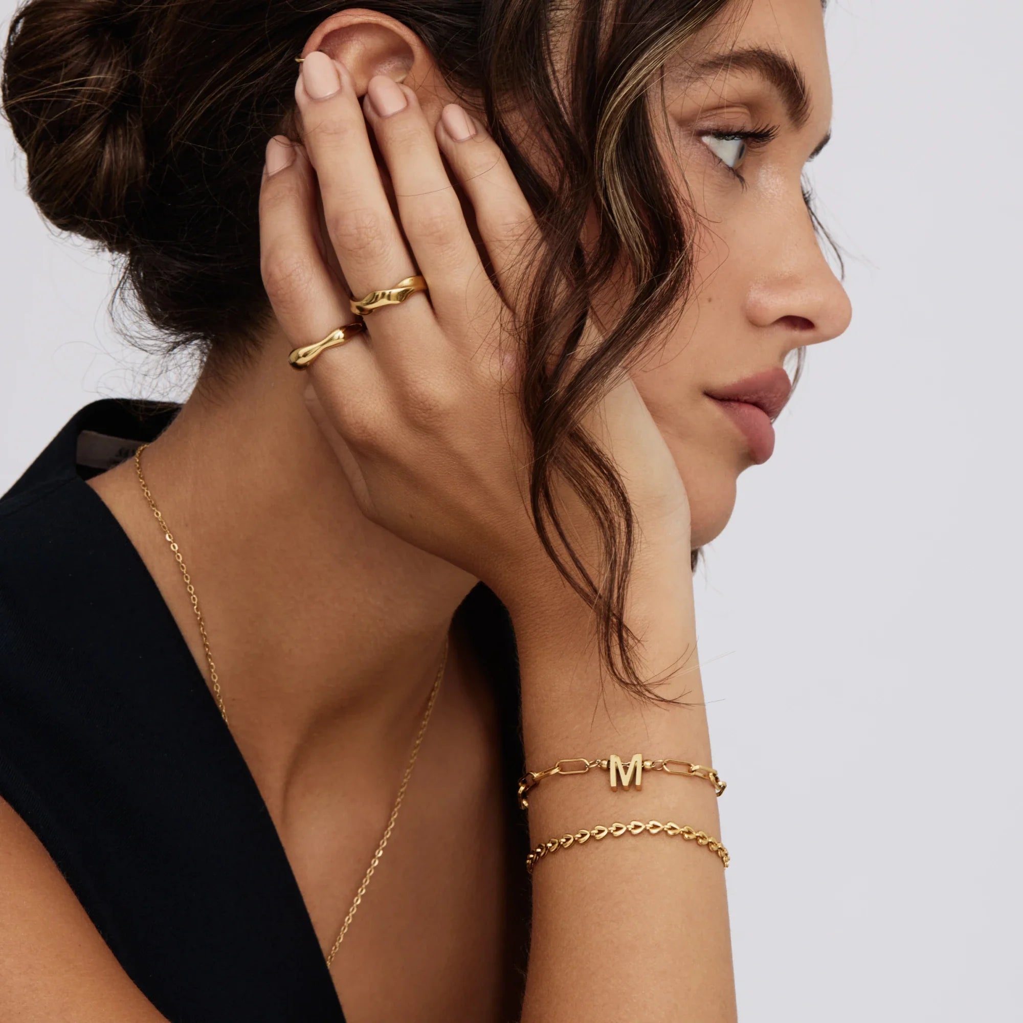 Paperclip Initial Charm Bracelet