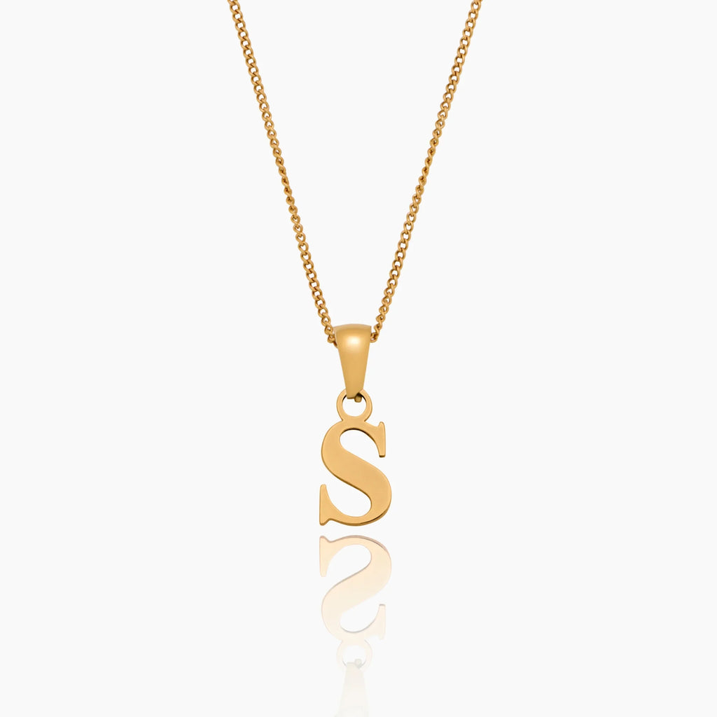 Gold Initial Charm Necklace