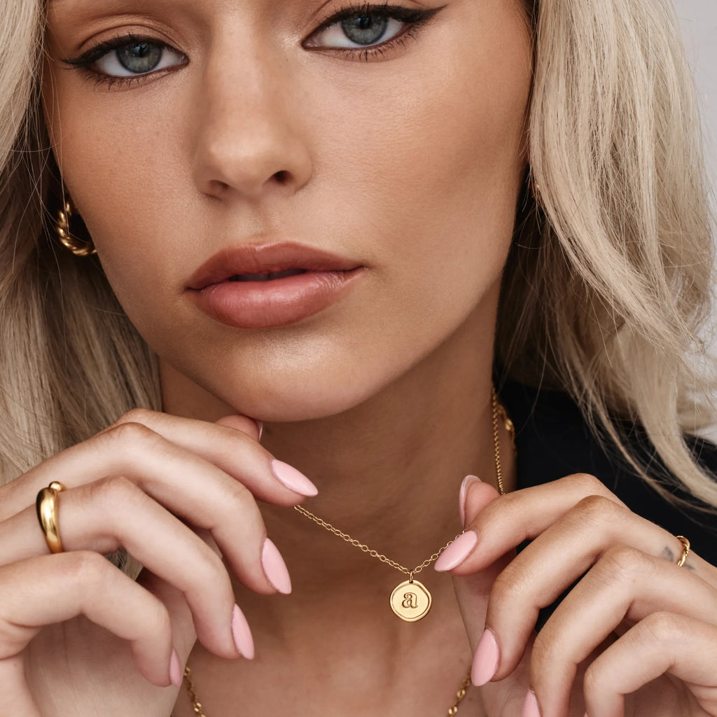 Initial Stamp Necklace