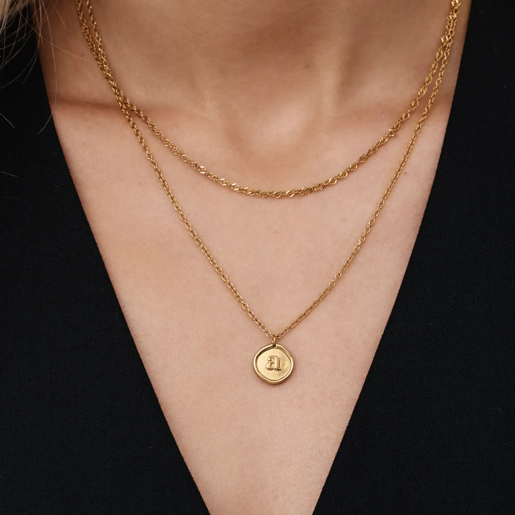 Initial Stamp Necklace