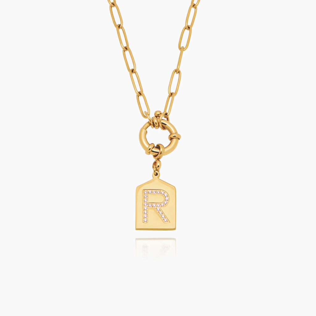 Pavè Initial Pendant Necklace
