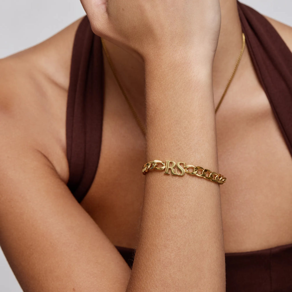 Curb Initial Bracelet