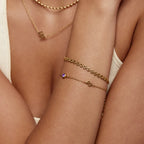 Side-Set Initial Birthstone Bracelet