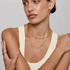 Side-Set Initial Birthstone Necklace