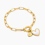 Paperclip Initial Heart Duo Bracelet