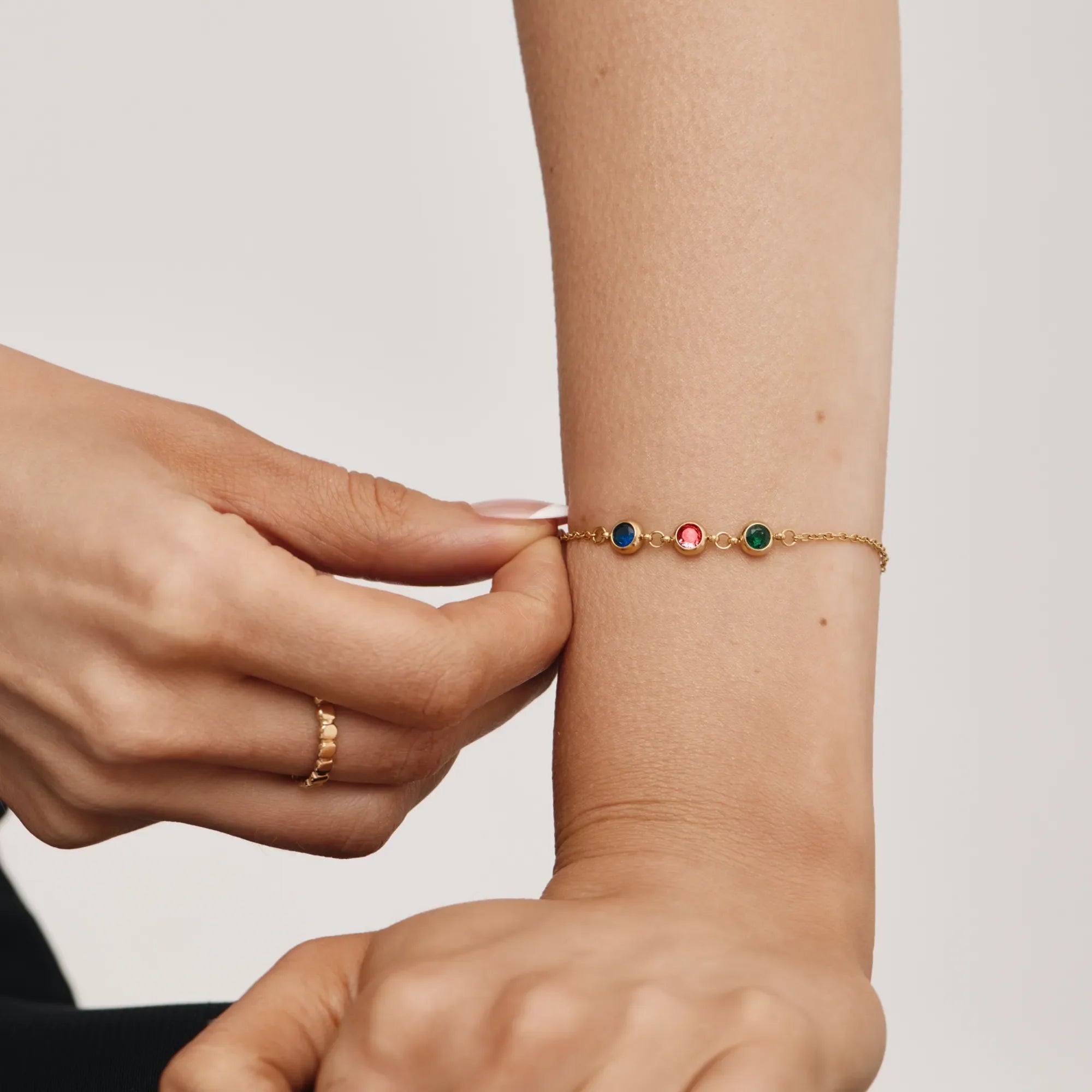 Personalized Multi-Birthstone Bracelet