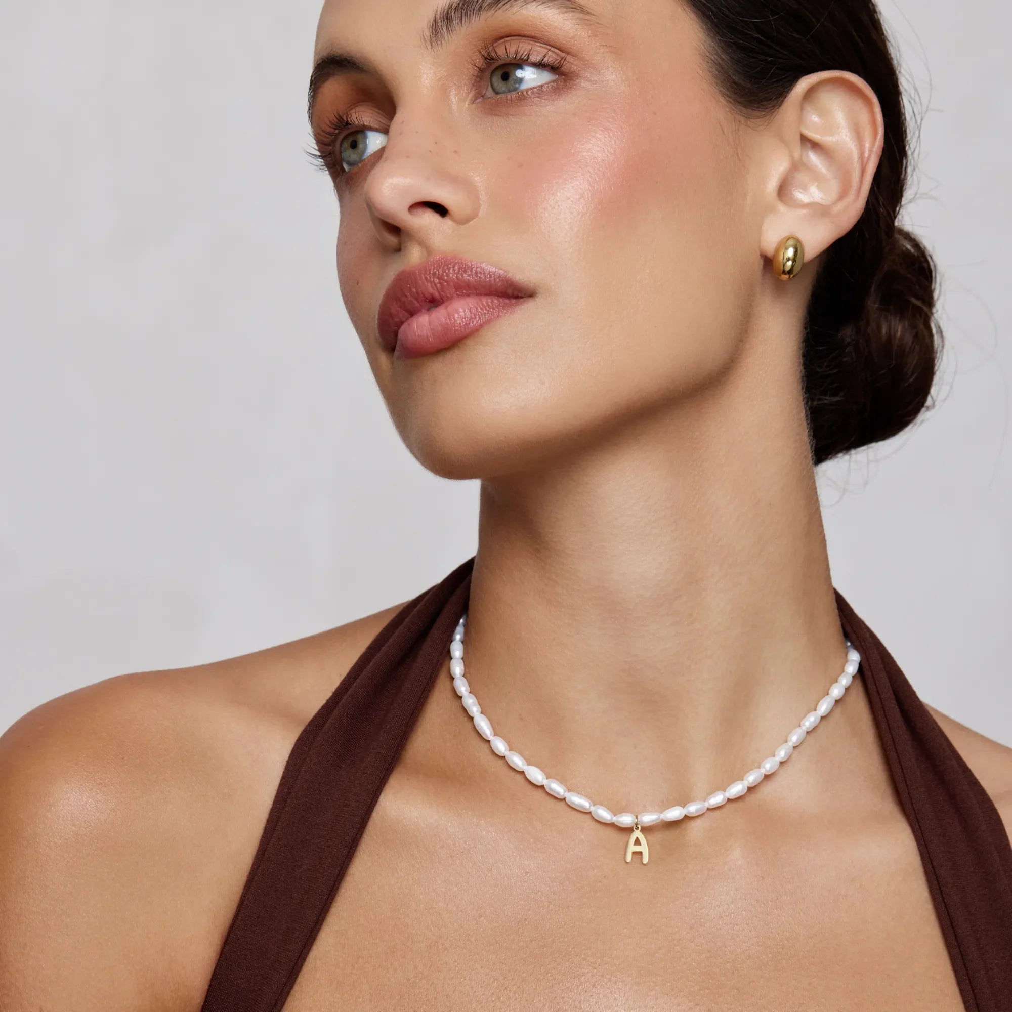 Statement Initial Pearl Necklace