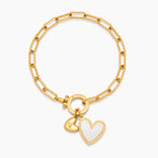 Paperclip Initial Heart Duo Bracelet