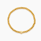 Engraved Initial Beaded Bracelet