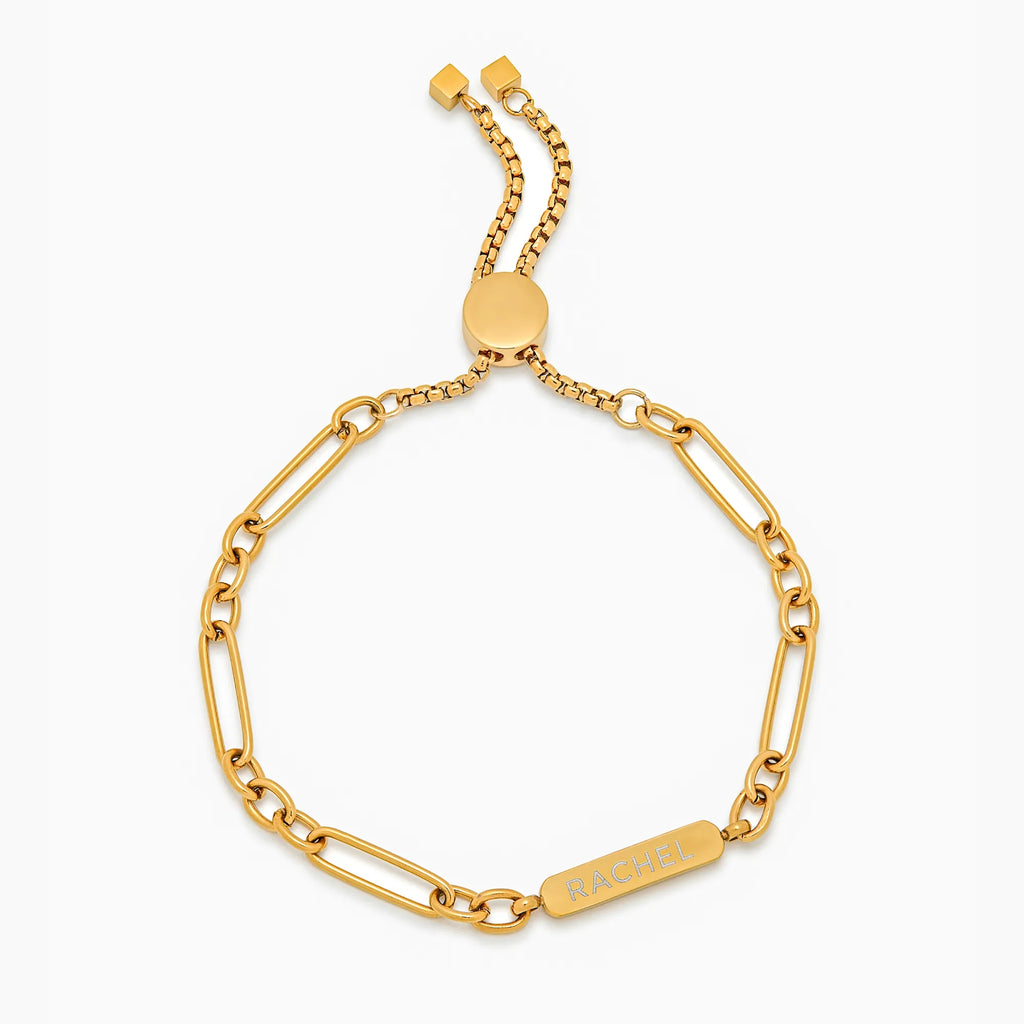 Engraved Name-Date Paperclip Bracelet