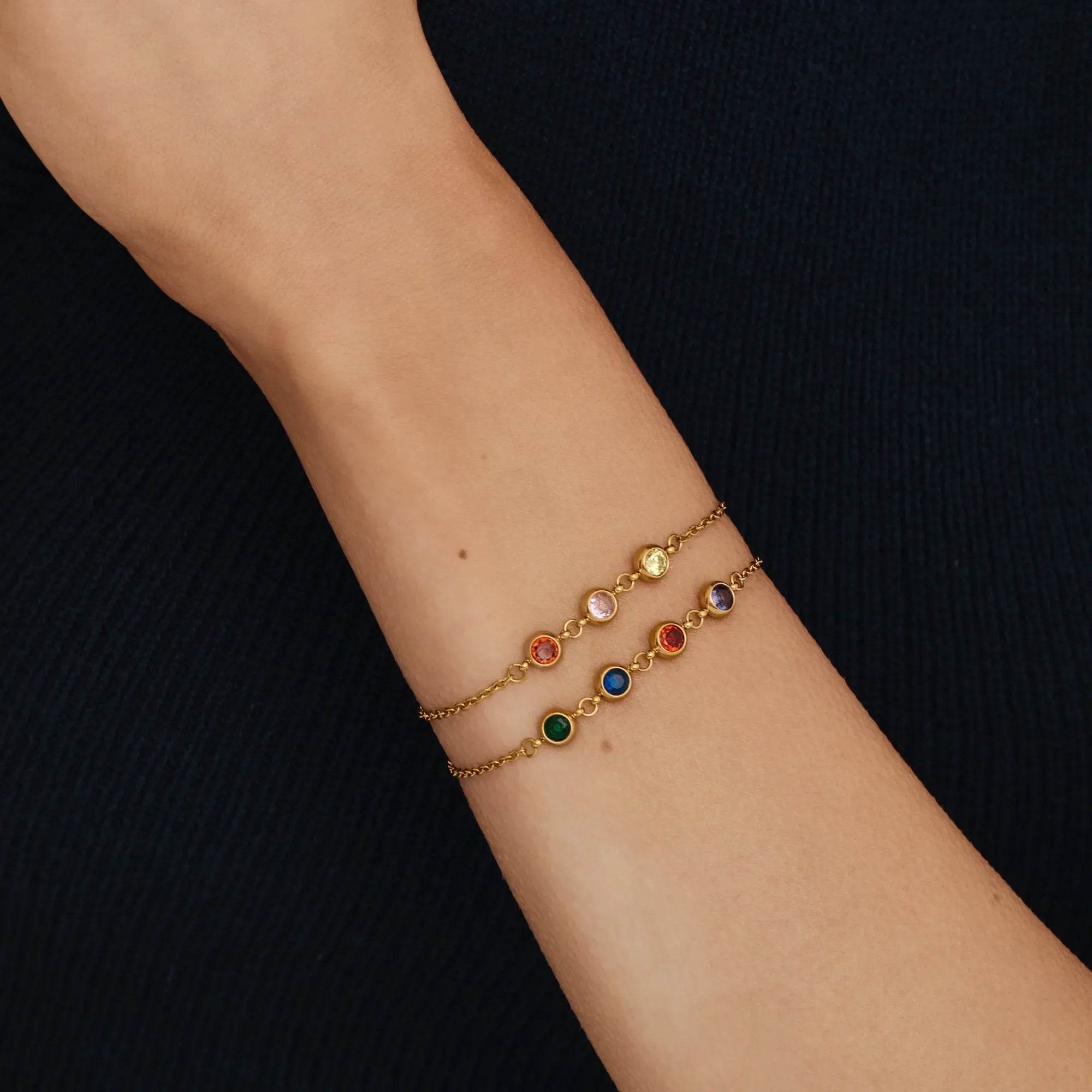 Personalized Multi-Birthstone Bracelet