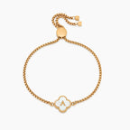 Mother of Pearl Clover Initial Bracelet
