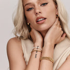 Engraved Initial Beaded Bracelet