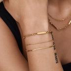 Engraved Name-Date Paperclip Bracelet