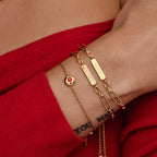 Engraved Name-Date Paperclip Bracelet