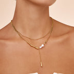 Elara Pearl Bar Necklace