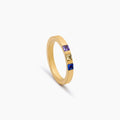 Princess Cut Birthstone Band Ring