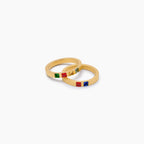 Princess Cut Birthstone Band Ring
