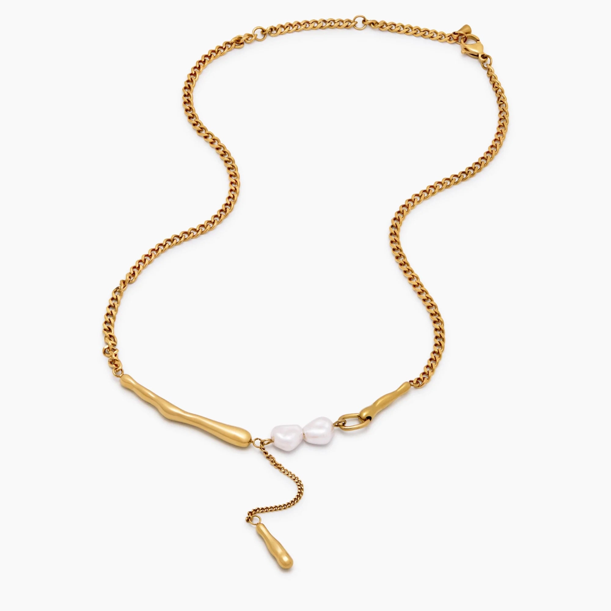Elara Pearl Bar Necklace