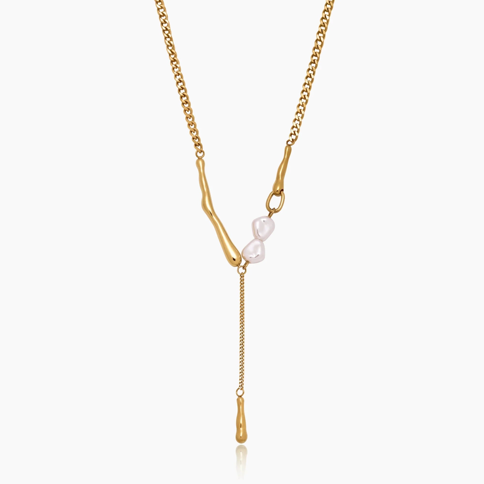 Elara Pearl Bar Necklace