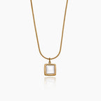 Mother of Pearl Square Pendant Necklace
