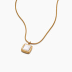 Mother of Pearl Square Pendant Necklace