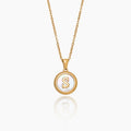 Mother Of Pearl Initial Pendant Necklace