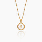 Mother Of Pearl Initial Pendant Necklace