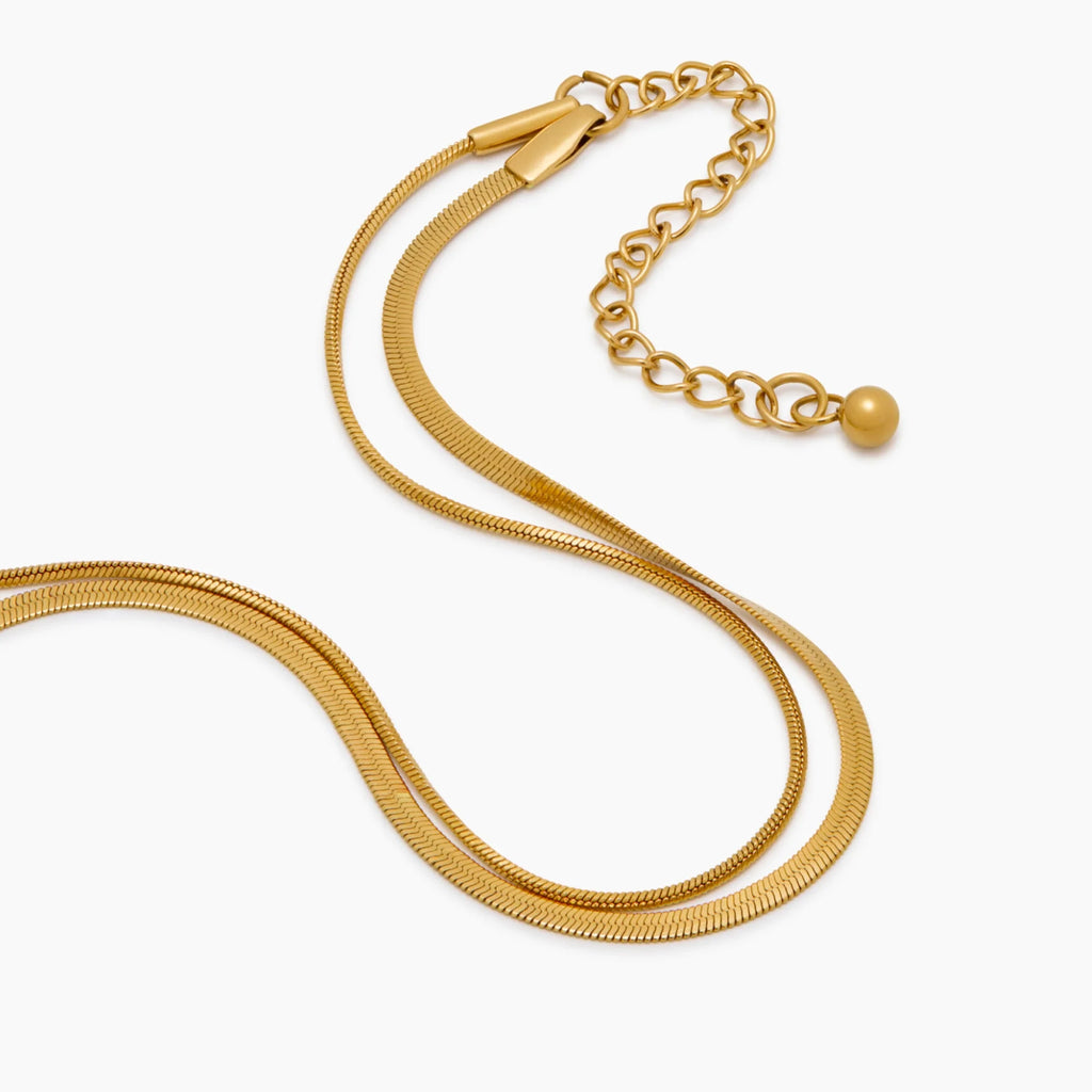 Double Snake Chain Layered Bracelet