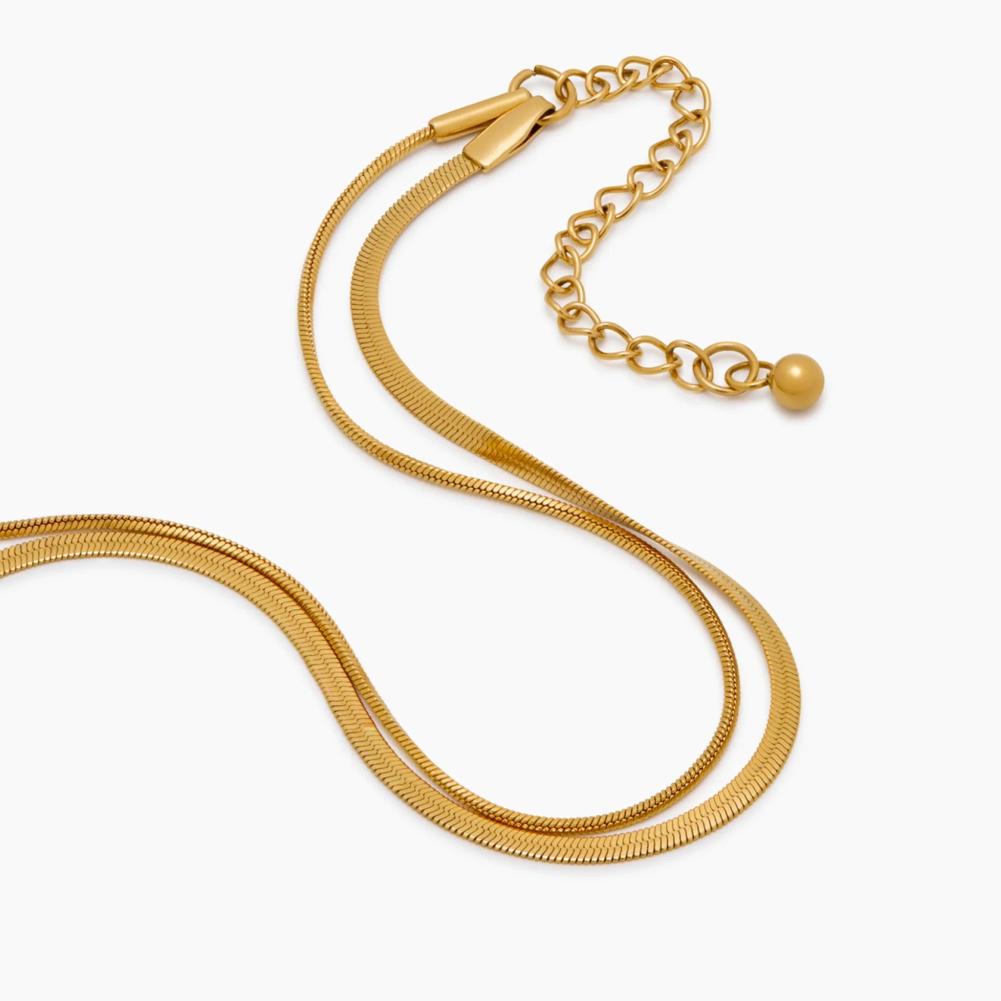 Double Snake Chain Layered Bracelet