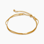 Double Snake Chain Layered Bracelet