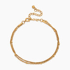 Beaded & Snake Chain Layered Bracelet